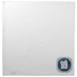 Westie Black Watch Tartan Napkin