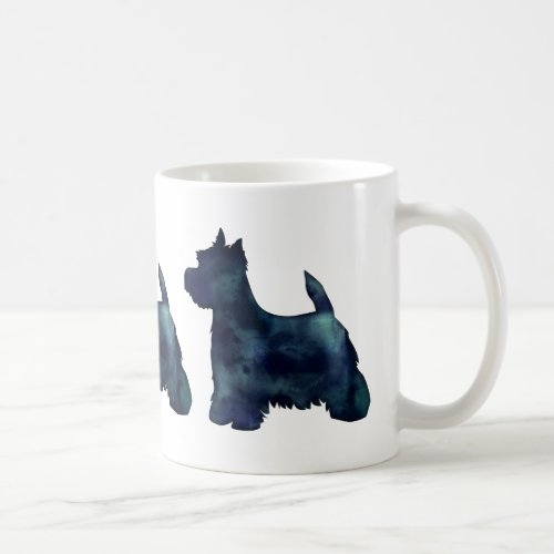Westie Black Waterolor Silhouette Dog Coffee Mug