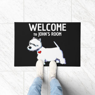 Westie Black Welcome Mat