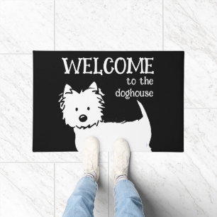 Westie Black Welcome Mat