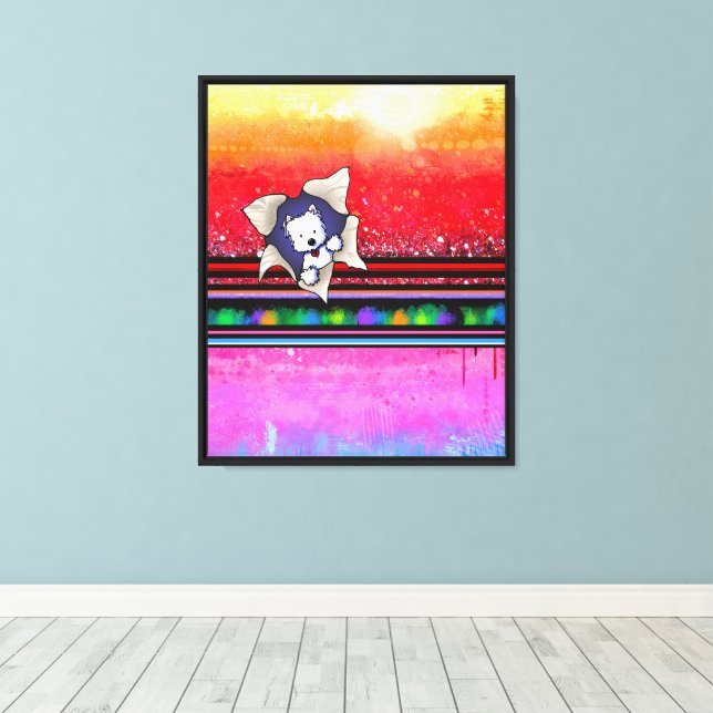 Westie Blast KiniArt Canvas Print (Insitu(Wood Floor))