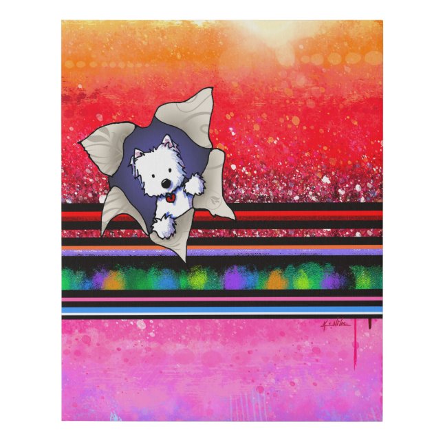 Westie Blast KiniArt Faux Canvas Print (Front)