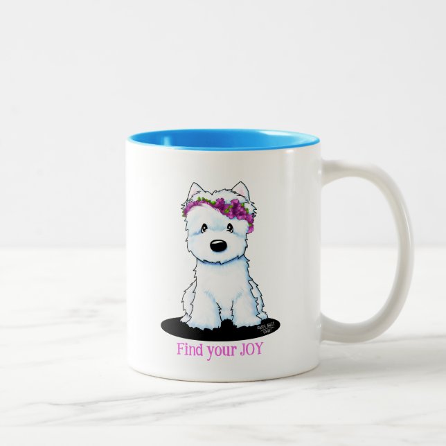 Westie Blossom Two-Tone Coffee Mug (Right)