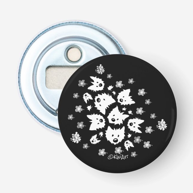 Westie Bouquet Bottle Opener (Front)