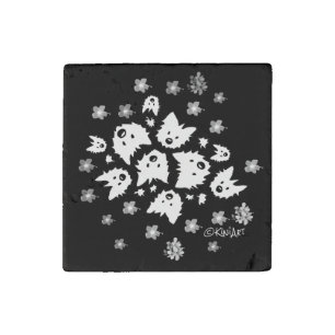 Westie Bouquet Stone Magnet