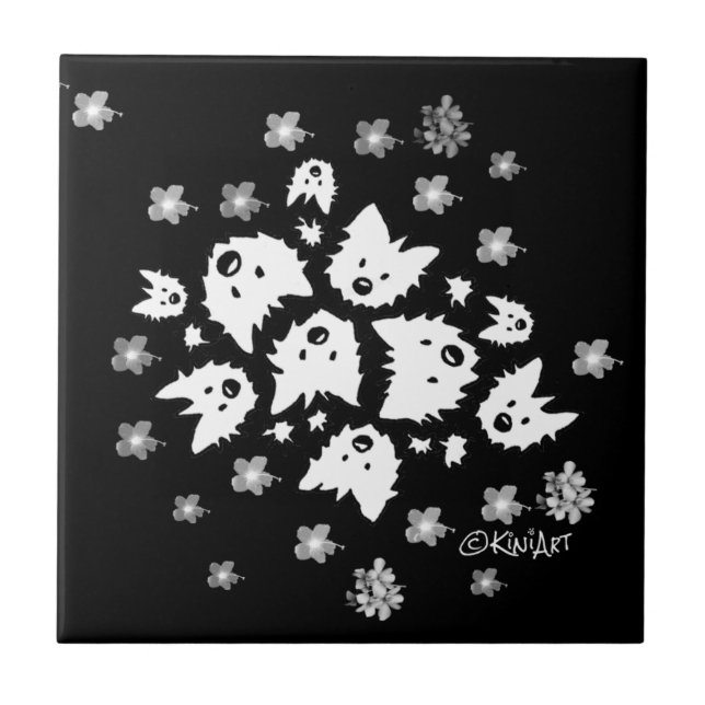 Westie Bouquet Tile (Front)