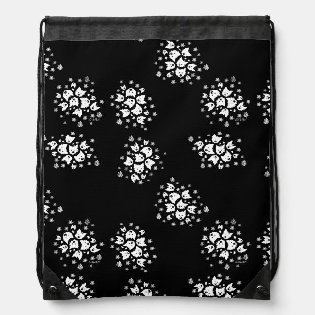 Westie Bouquets Back Sack Drawstring Bag (Front)