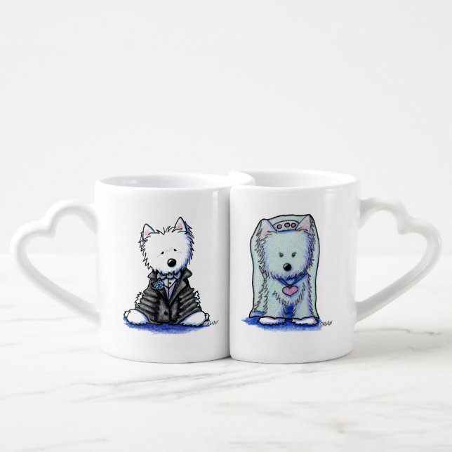 Westie Bride & Groom Sweetheart Mugs (Front Nesting)