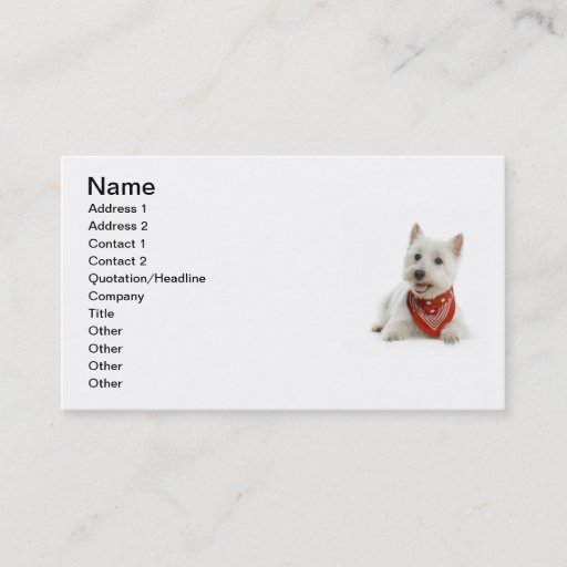 Customizable Westie Business Card