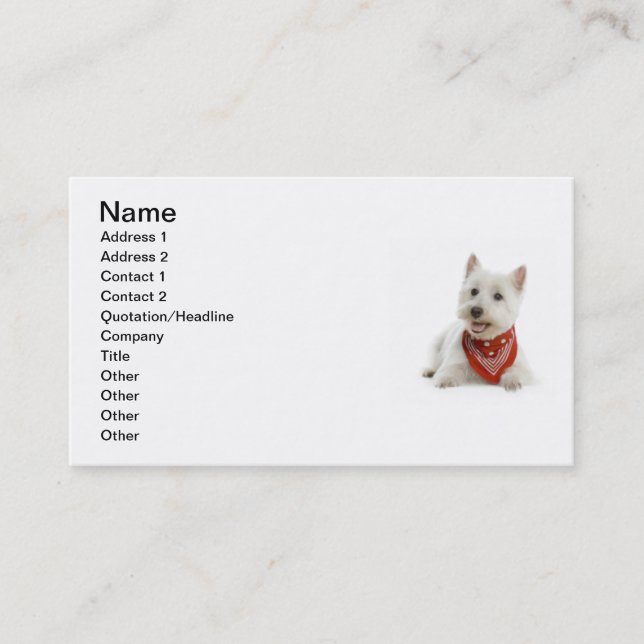 Westie Business Card (Front)