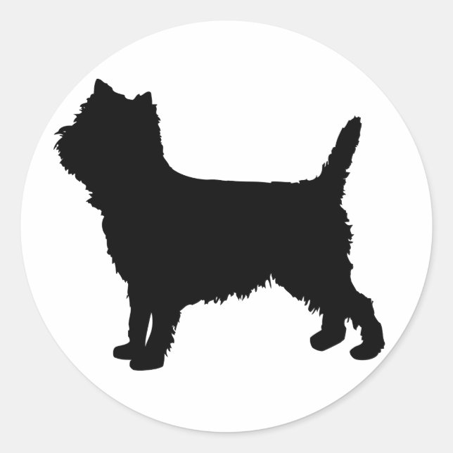 Westie/ Cairn Terrier Silhouette Classic Round Sticker (Front)