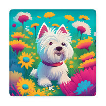 Westie cartoon coasters