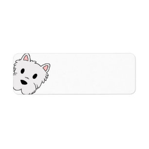 westie cartoon head label