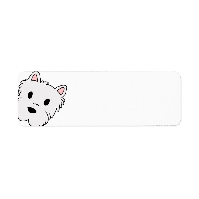 westie cartoon head label (Front)