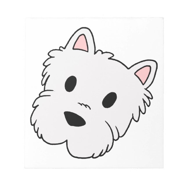 westie cartoon head notepad (Front)
