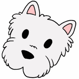 westie cartoon head statuette