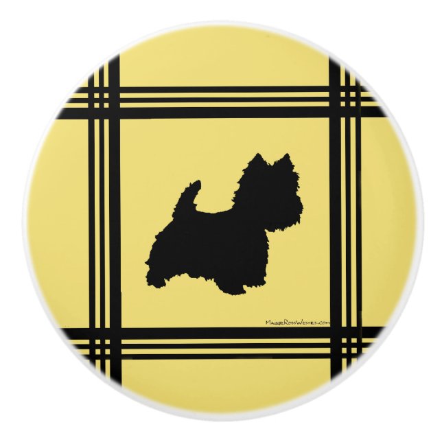 Westie Ceramic Knob (Front)