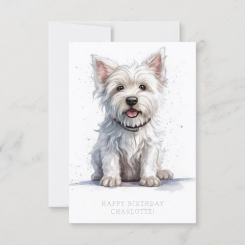 Westie Cheeky Cute Birthday Card Personalize