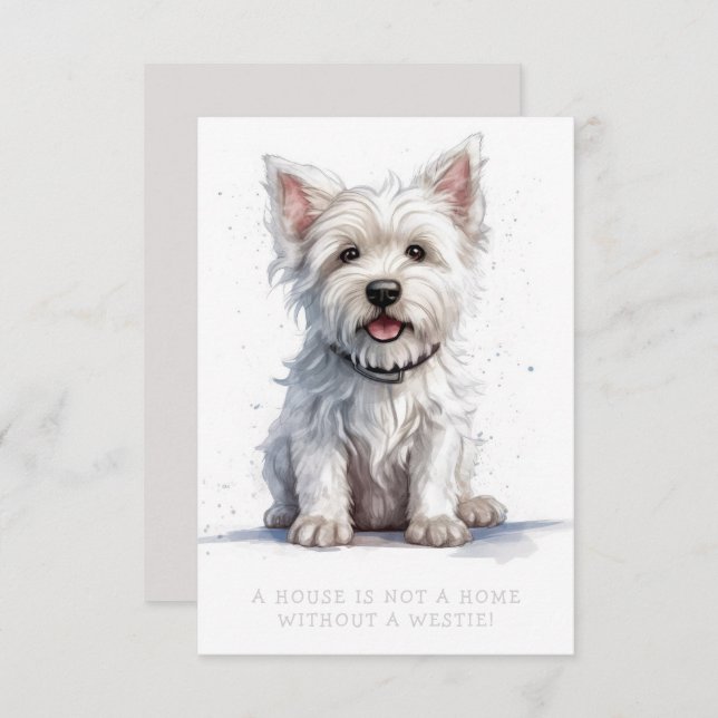 Westie Cheeky Cute Greeting Birthday Thanks Card (Front/Back)