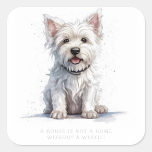 Westie Cheeky Cute Personalized Label Sticker
