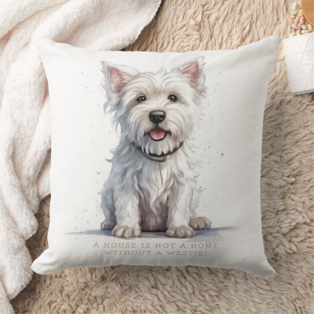 Westie Cheeky Cute Personalized Throw Pillow (Blanket)