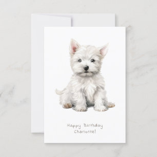 Westie Cheeky Puppy Cute Birthday Card Personalize