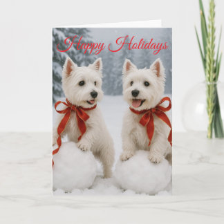 Westie Christmas Card - Holiday Card