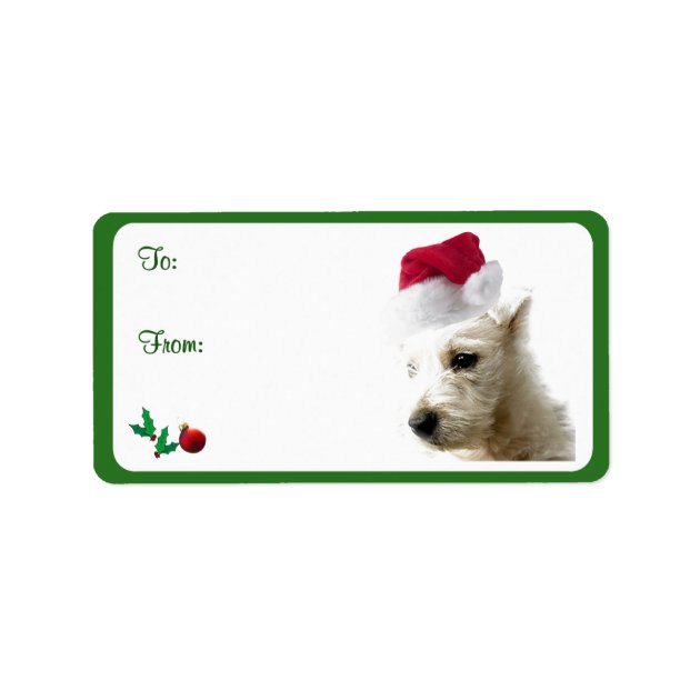 Westie Christmas Gift Tag Stickers