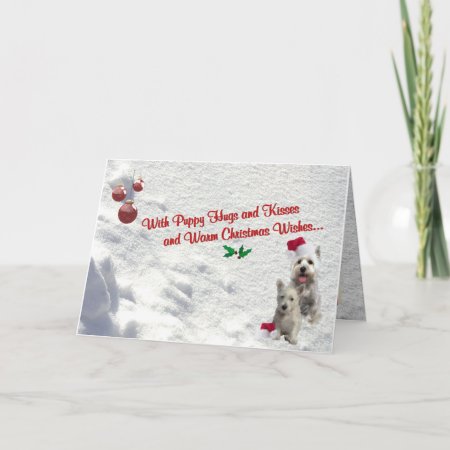 Westie Christmas Hugs And Kisses Greeting Card #2