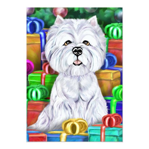 Westie Christmas Open Gifts Card | Zazzle