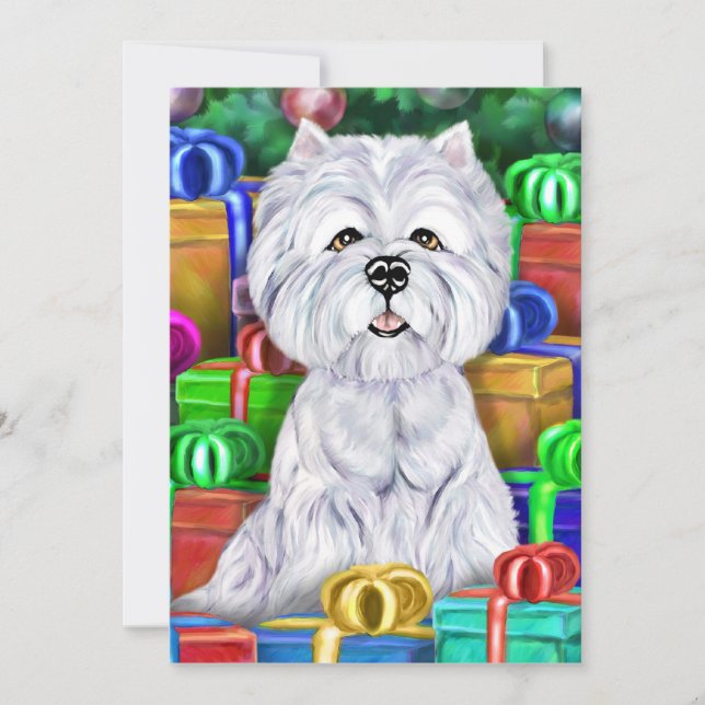 Westie Christmas Open Gifts Invitation (Front)