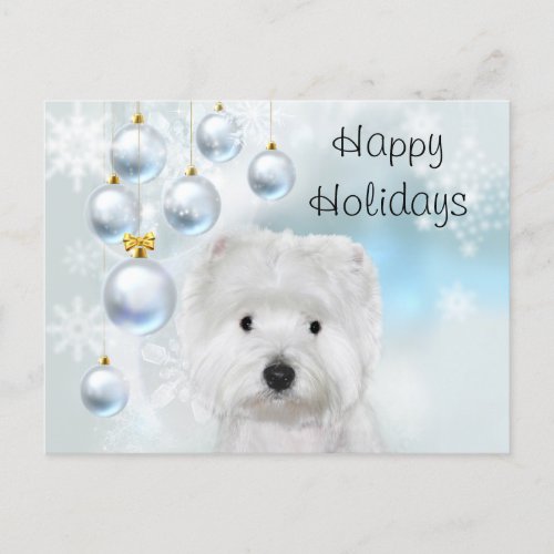 Westie Christmas Postcard