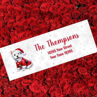 Westie Christmas Return Address Label