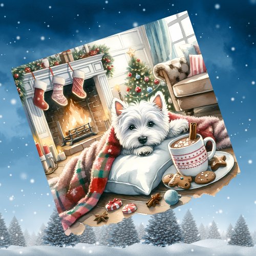 Westie Christmas Scene Holiday Card