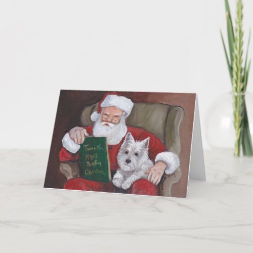 Westie Christmas Stories With Santa Greeting Card
