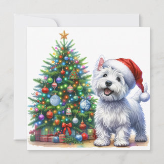 Westie Christmas Tree Holiday Card