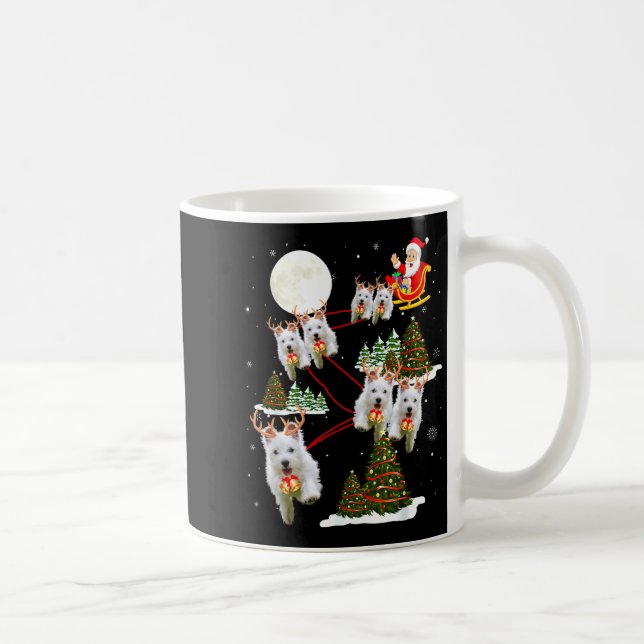 Westie Christmas Tree Westie Santa Hat Lights Xmas Coffee Mug (Right)