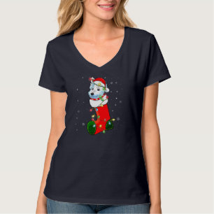 Westie Christmas Tree Westie Santa Hat Lights Xmas T-Shirt