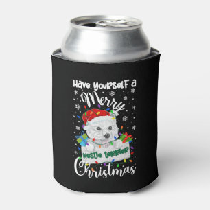 Westie Christmas West Highland White Terrier Xmas Can Cooler