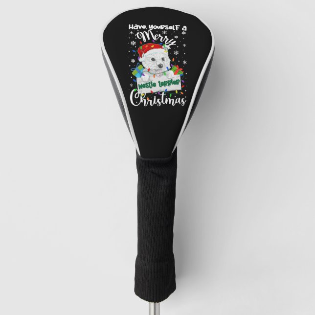 Westie Christmas West Highland White Terrier Xmas Golf Head Cover (Front)