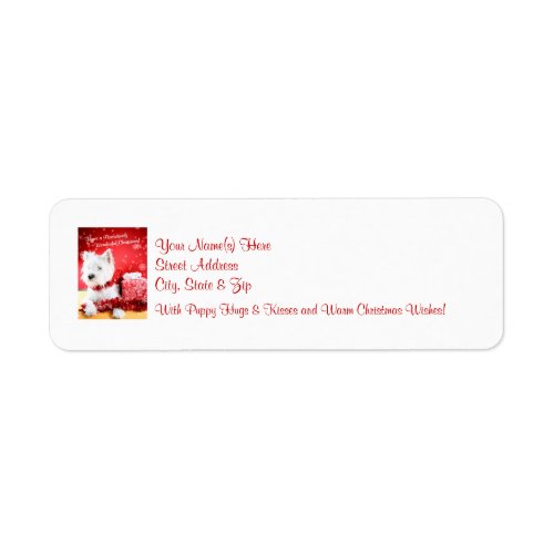 Westie Christmas Wishes Return Address Labels