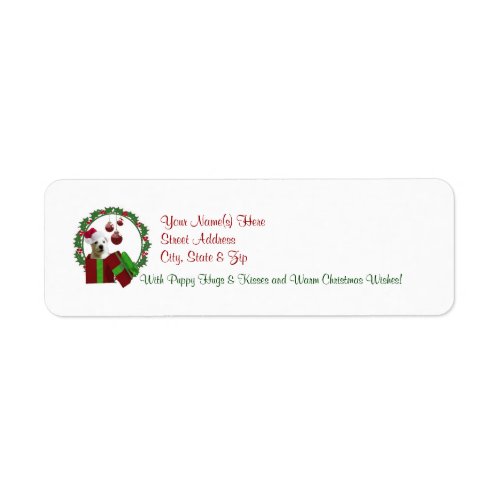 Westie Christmas Wishes Return Address Labels