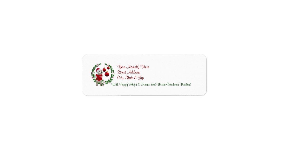 Westie Christmas Wishes Return Address Labels | Zazzle.com
