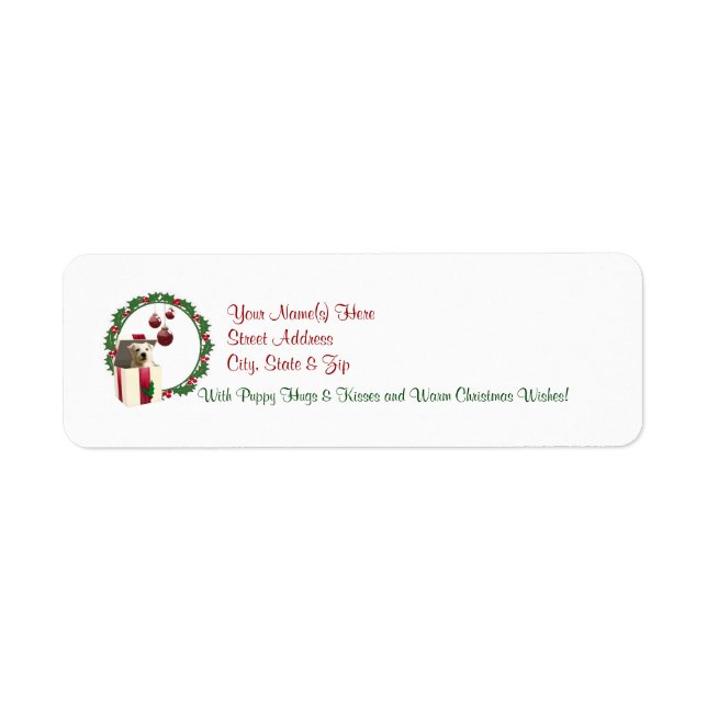 Westie Christmas Wishes Return Address Labels #2 (Front)