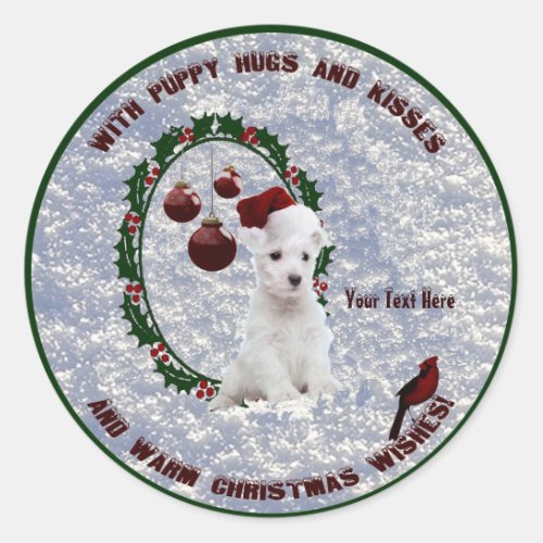 Westie Christmas Wishes Stickers  Customize Them