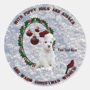 Westie Christmas Wishes Stickers – Customize Them!