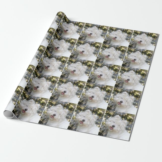 Westie Christmas Wrapping Paper (Unrolled)