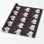 Westie Christmas Wrapping Paper<br><div class="desc">West Highland Terrier dog,  or Westie,  wears a Santa hat with sparkling holiday stars in the background dog lovers Christmas holiday wrapping paper</div>