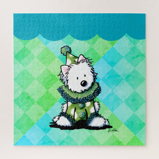 Westie Circus Clown Art Jigsaw Puzzle (Vertical)