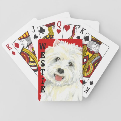 Westie Color Block Playing Cards